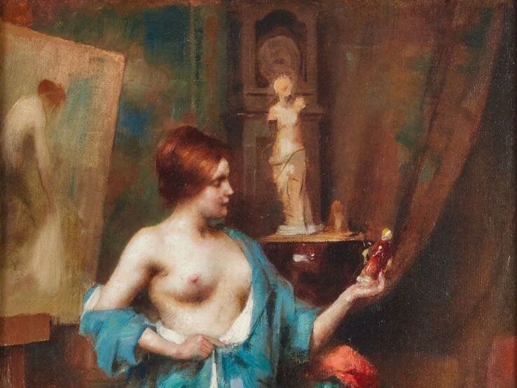 Adrien Henri TANOUX (1865-1923), le modèle dans l'atelier-photo-3