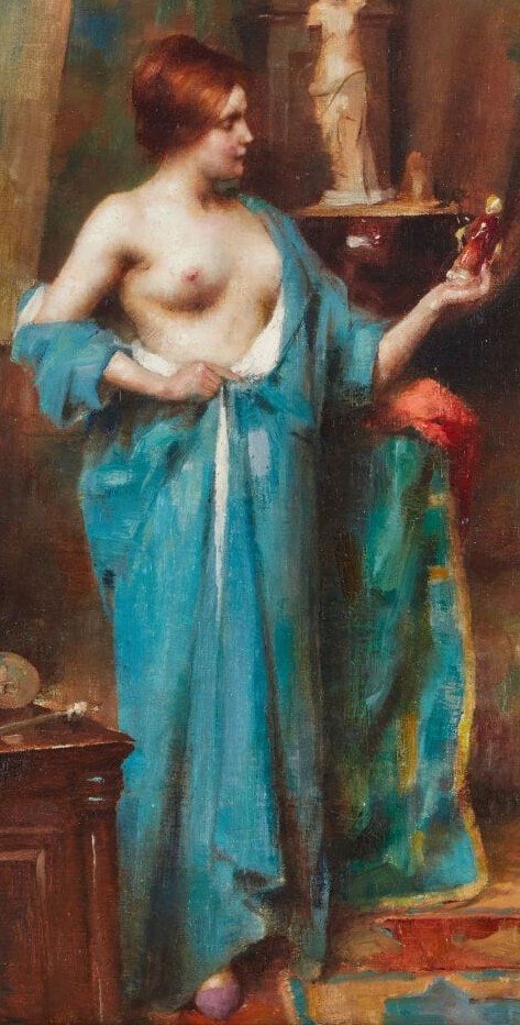 Adrien Henri TANOUX (1865-1923), le modèle dans l'atelier-photo-1