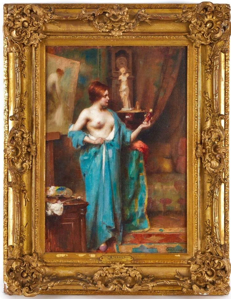 Adrien Henri TANOUX (1865-1923), le modèle dans l'atelier