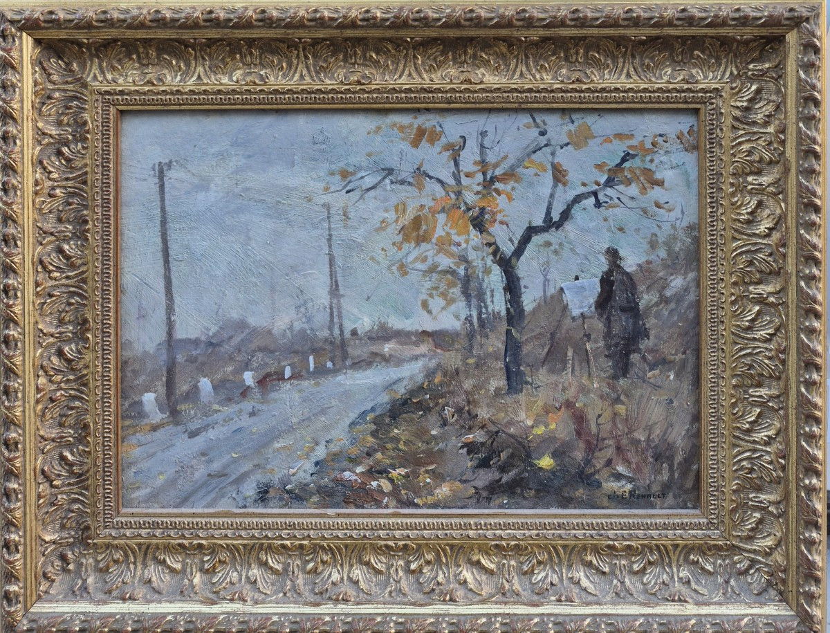 Charles Edmond RENAULT (1829-1905), le peintre en extérieur par temps automnale