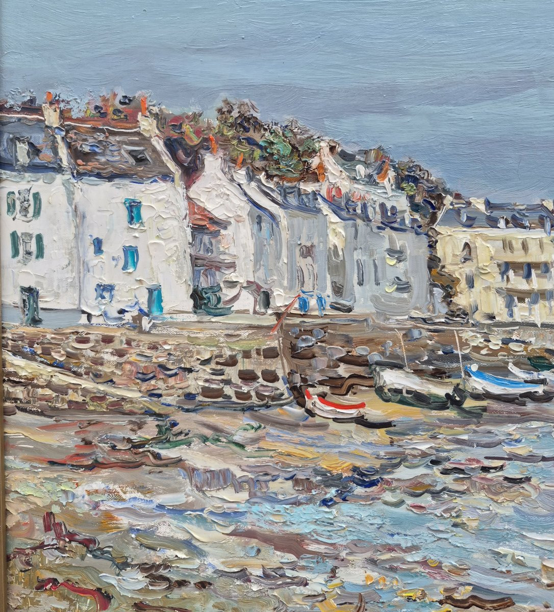 Jean Rigaud (1912-1999) - Belle-île Sauzon, le port à marée basse-photo-4
