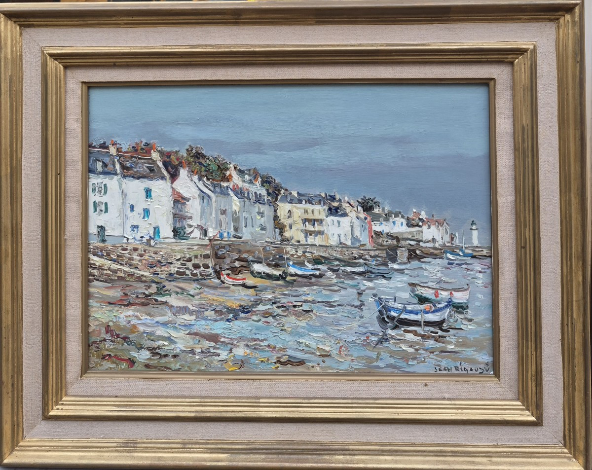 Jean Rigaud (1912-1999) - Belle-île Sauzon, le port à marée basse