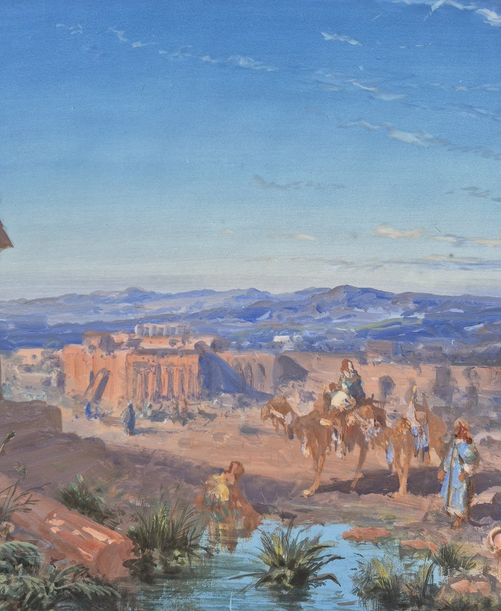 Paul Pascal (1839-1905), Scène orientaliste, les ruines de Baalbek-photo-4