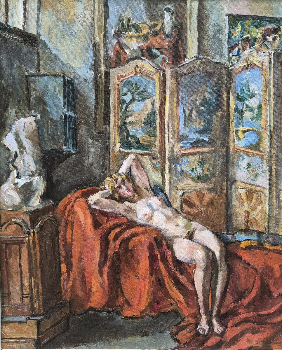 Fanny Bunand-sevastos (1905-1998), The Model In Bourdelle's Workshop-photo-3