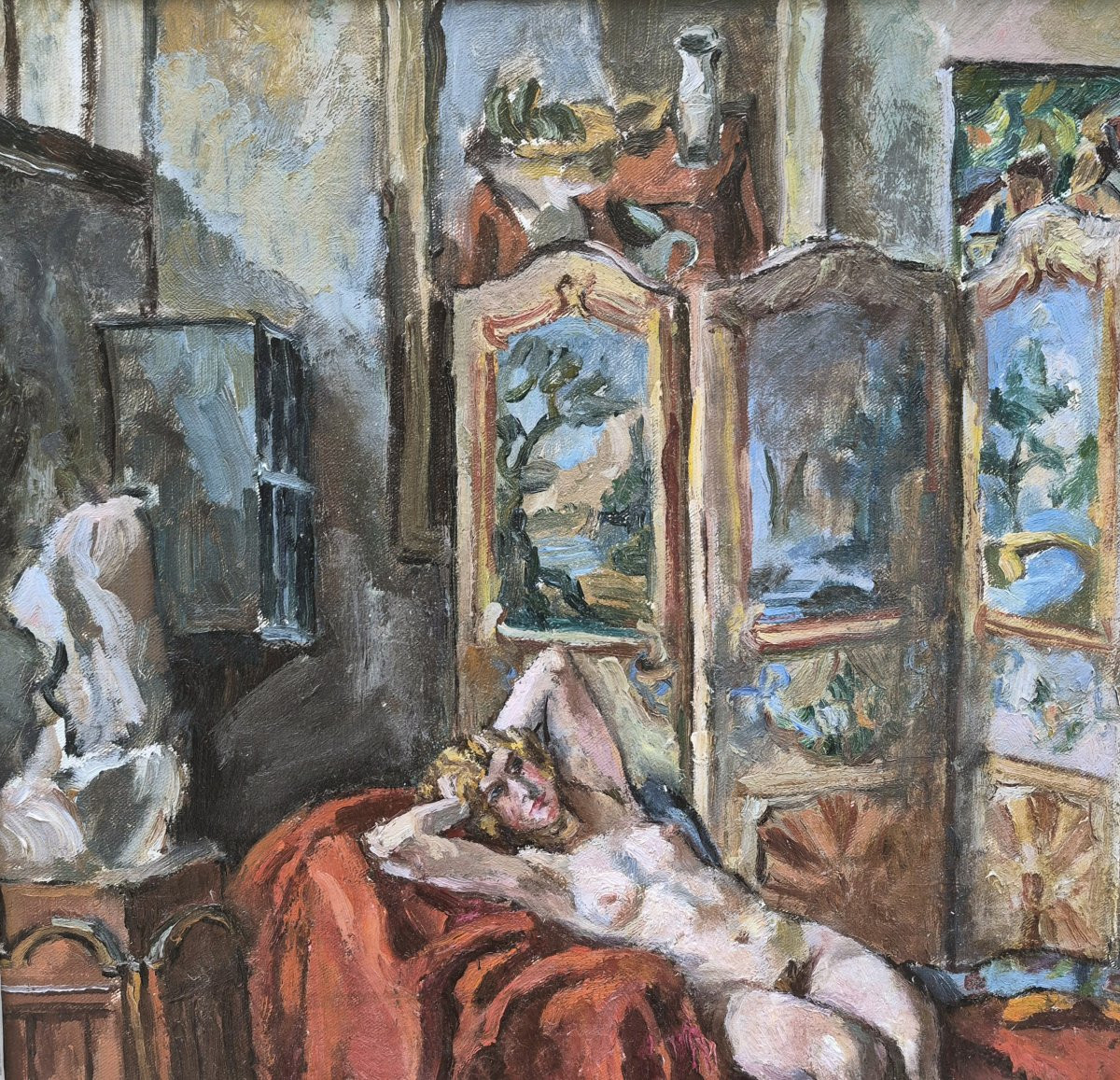 Fanny Bunand-sevastos (1905-1998), The Model In Bourdelle's Workshop-photo-4