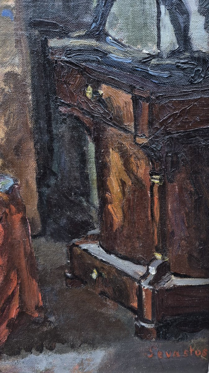 Fanny Bunand-sevastos (1905-1998), The Model In Bourdelle's Workshop-photo-3