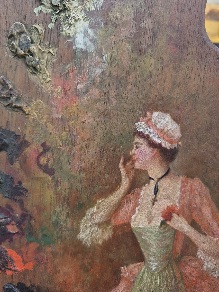 Jeanne Fichel (1849-1906), palette de peintre à l'élégante-photo-1