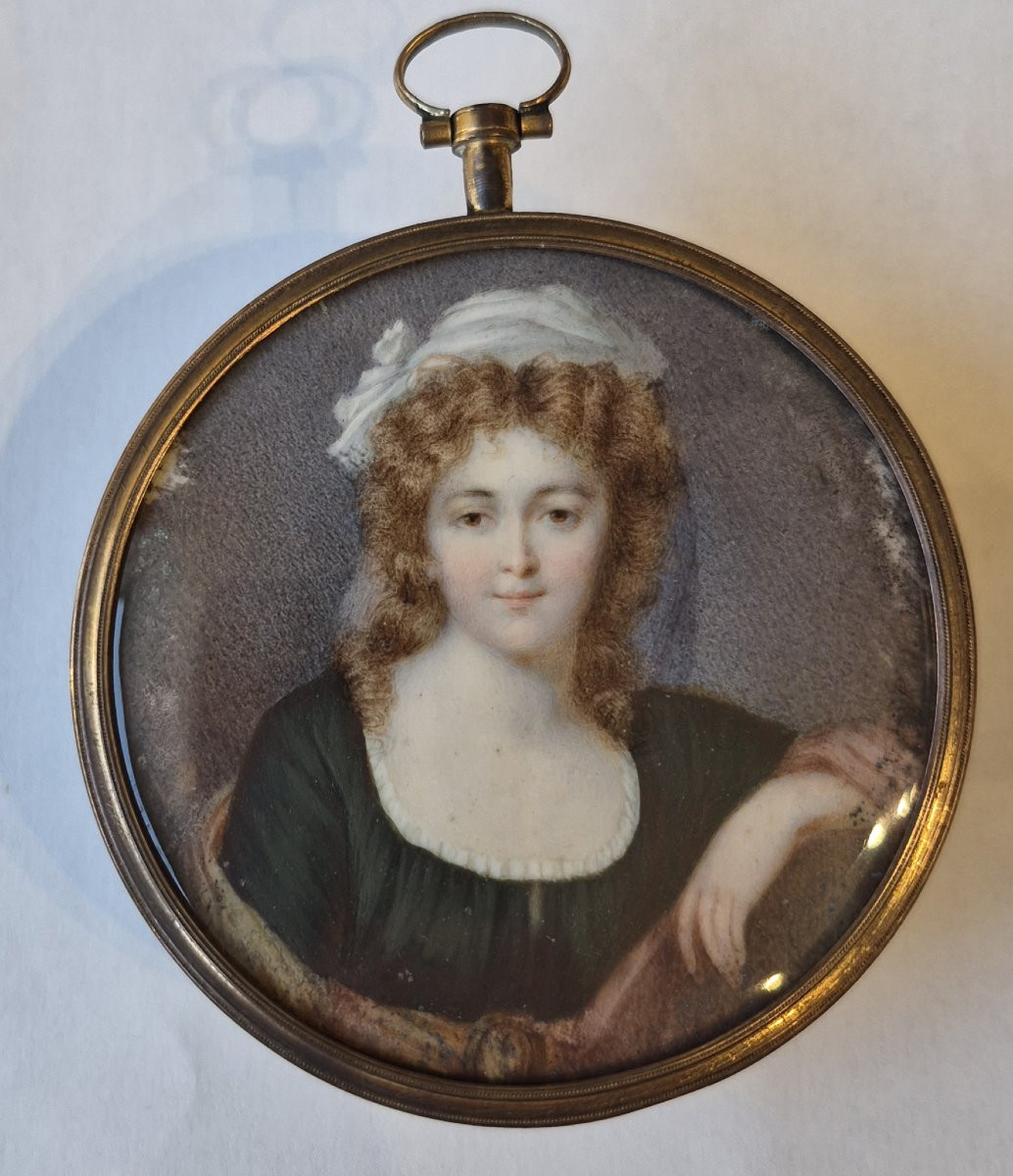 French School, Late 18th Century, Circle Of François Dumont, Portrait Of A Woman-photo-2