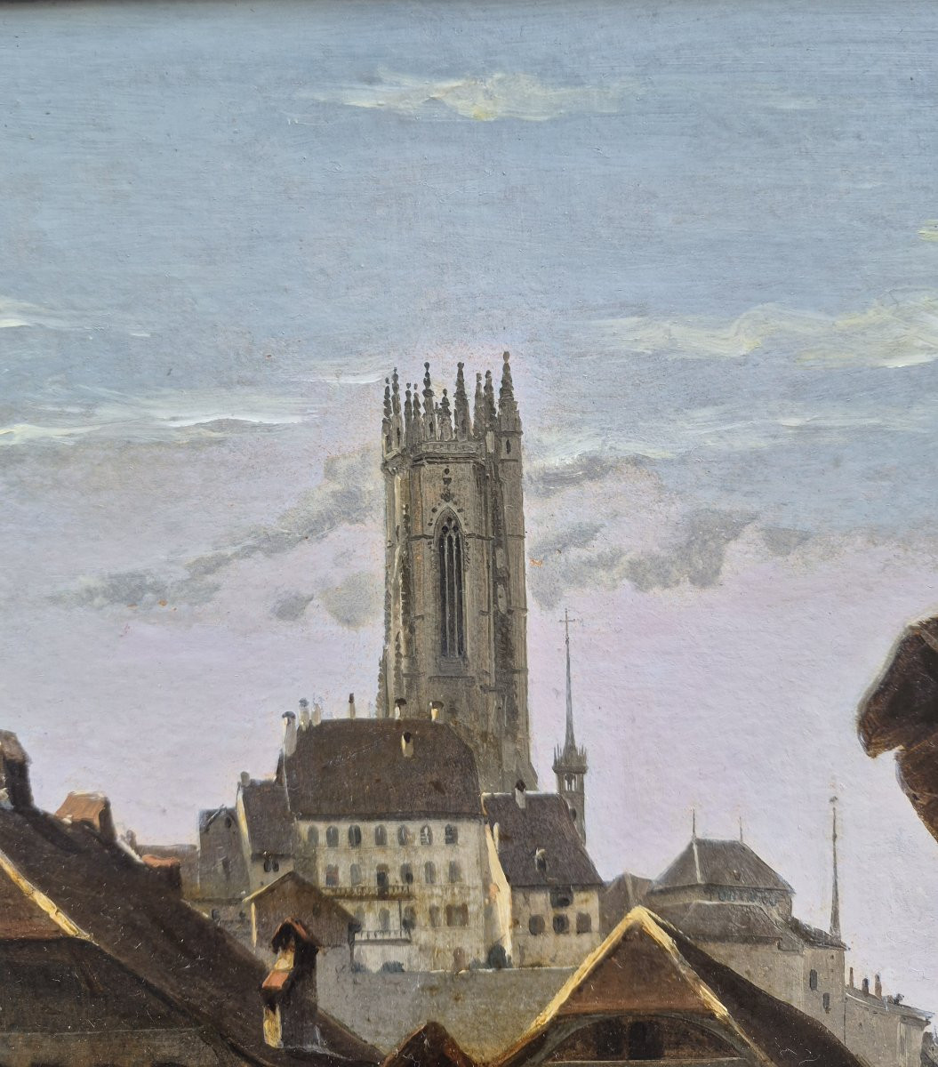 Louis-Auguste Lapito (1803-1874), Vue de la cathédrale de Fribourg, salon de 1831-photo-2