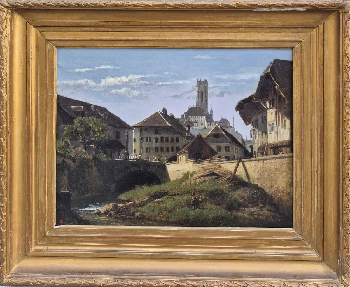 Louis-Auguste Lapito (1803-1874), Vue de la cathédrale de Fribourg, salon de 1831