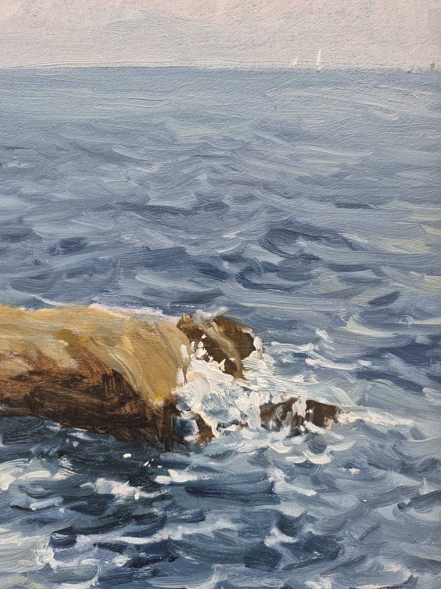 Pierre Bernay (born In 1963), The Rocks At Batz-sur-mer, Oil-photo-3