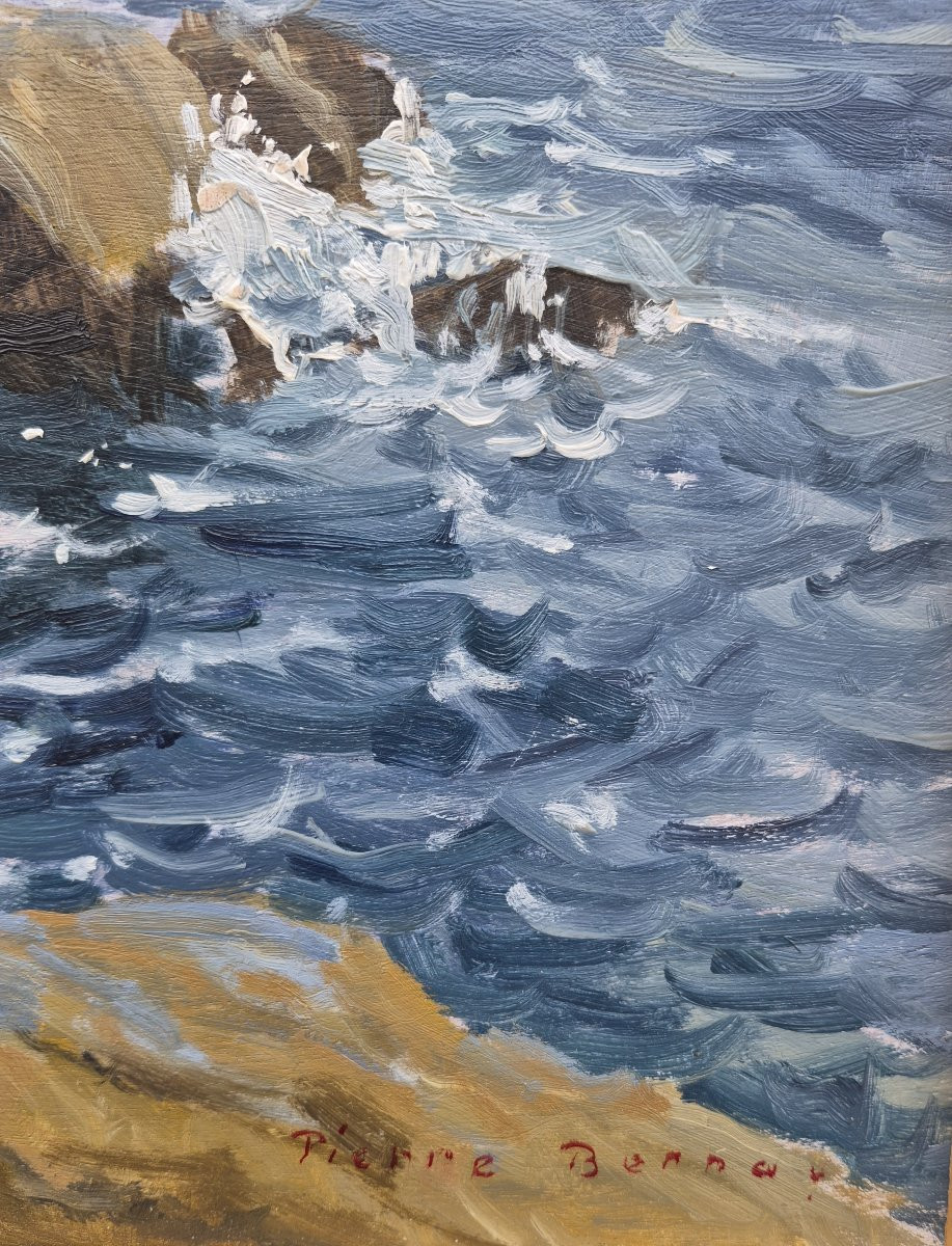 Pierre Bernay (born In 1963), The Rocks At Batz-sur-mer, Oil-photo-4