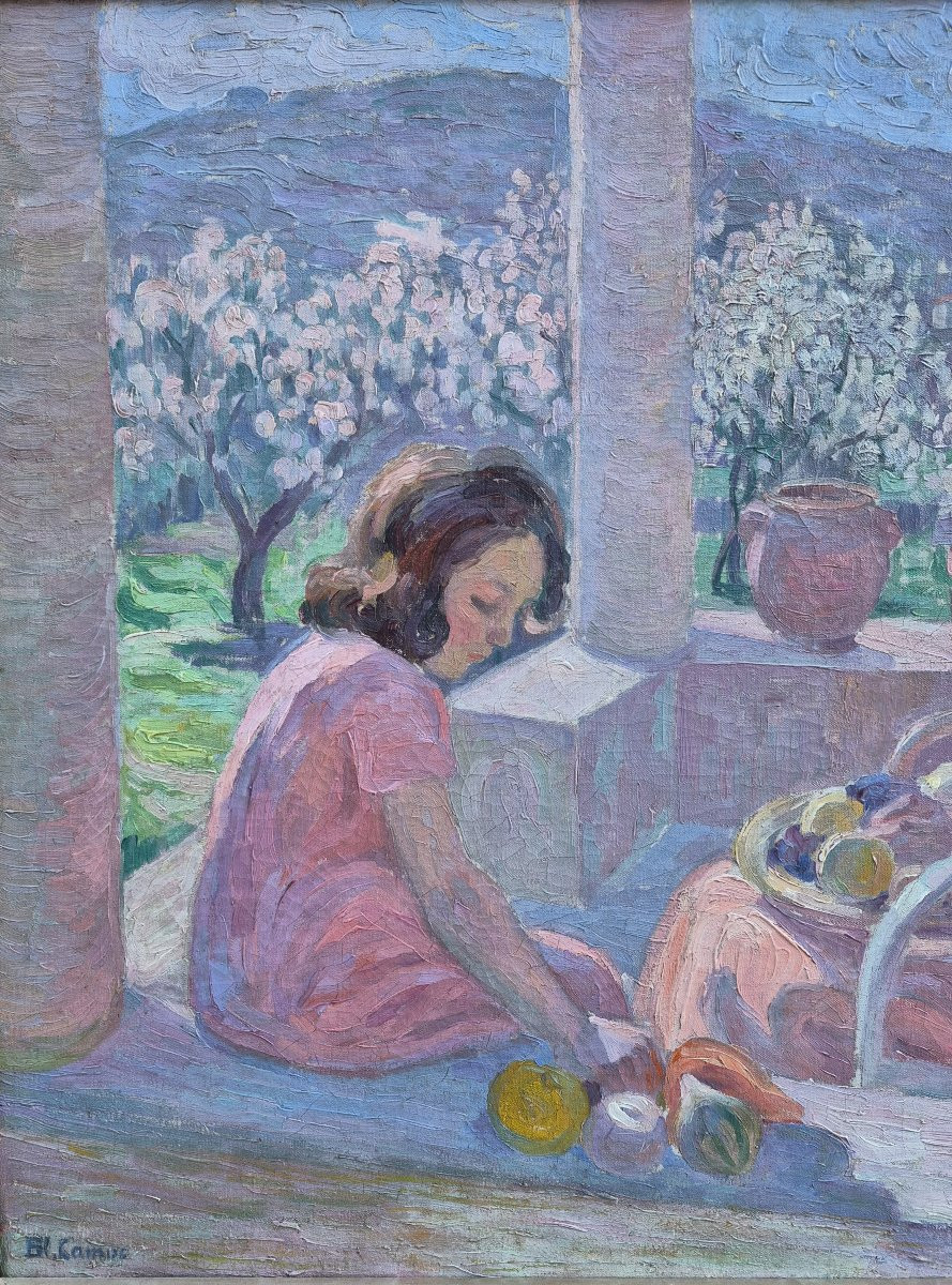 Blanche-Augustine Camus (1884–1968), Femme et enfant devant les hauteurs de Saint Tropez-photo-2