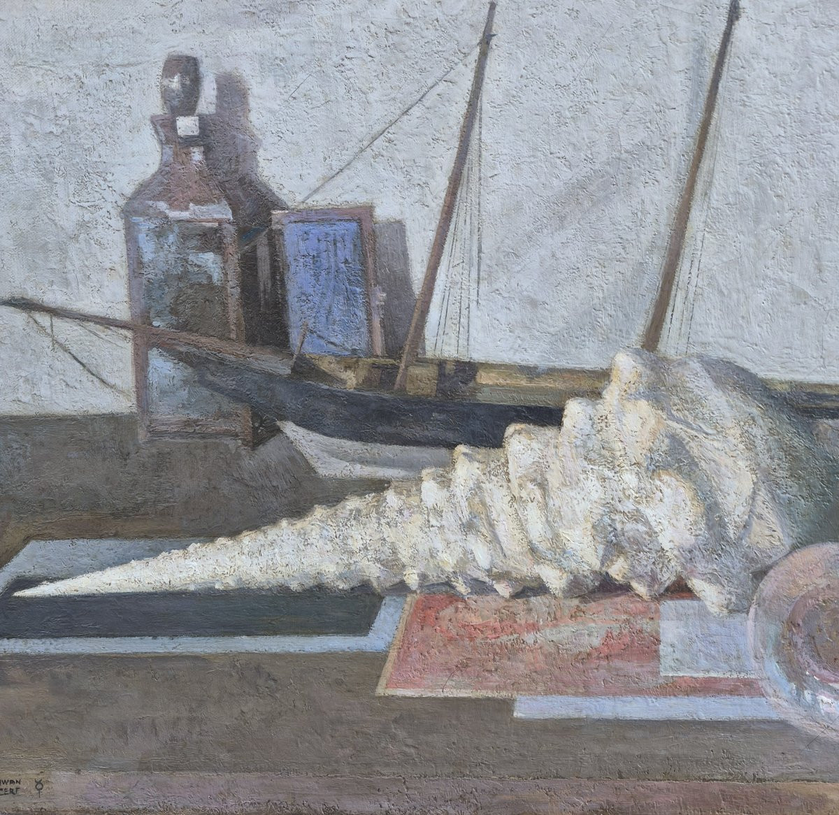 Iwan Cerf (1883-1963), Still Life With Boat And Shells, Freemasonry-photo-1
