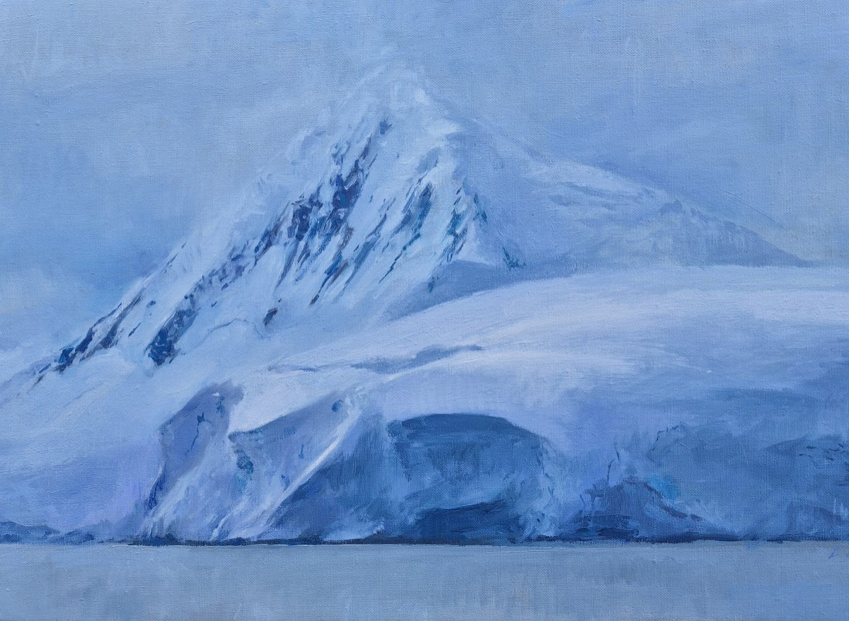 Luc Bernay (Né en 1993), Banquise et glacier, huile-photo-2