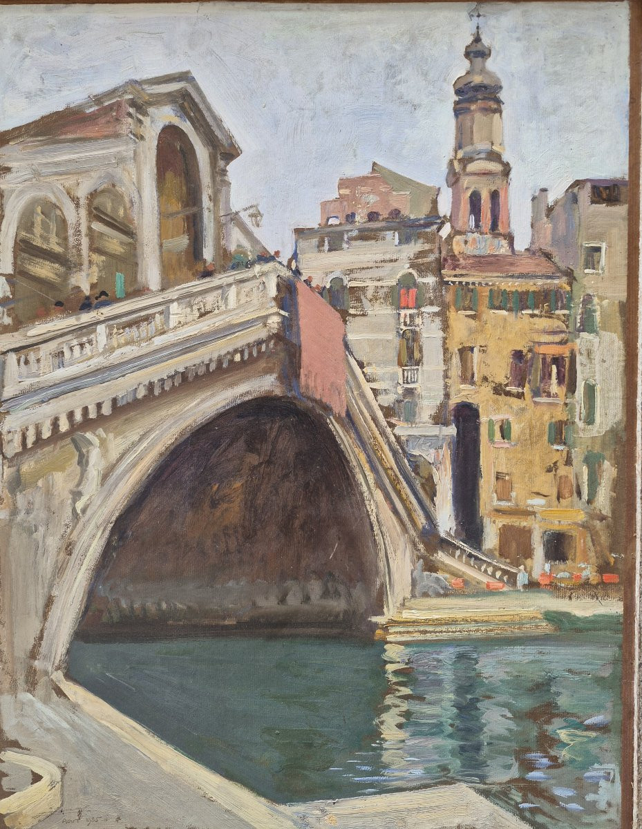 Lucien Jonas (1880-1947), le pont du Rialto à Venise-photo-2