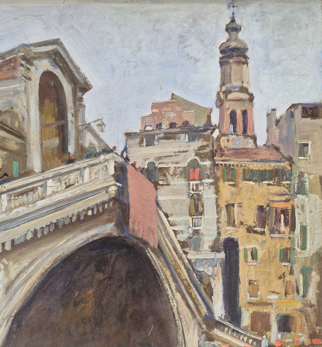 Lucien Jonas (1880-1947), le pont du Rialto à Venise-photo-3