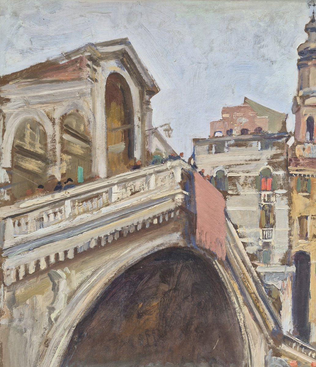 Lucien Jonas (1880-1947), le pont du Rialto à Venise-photo-1