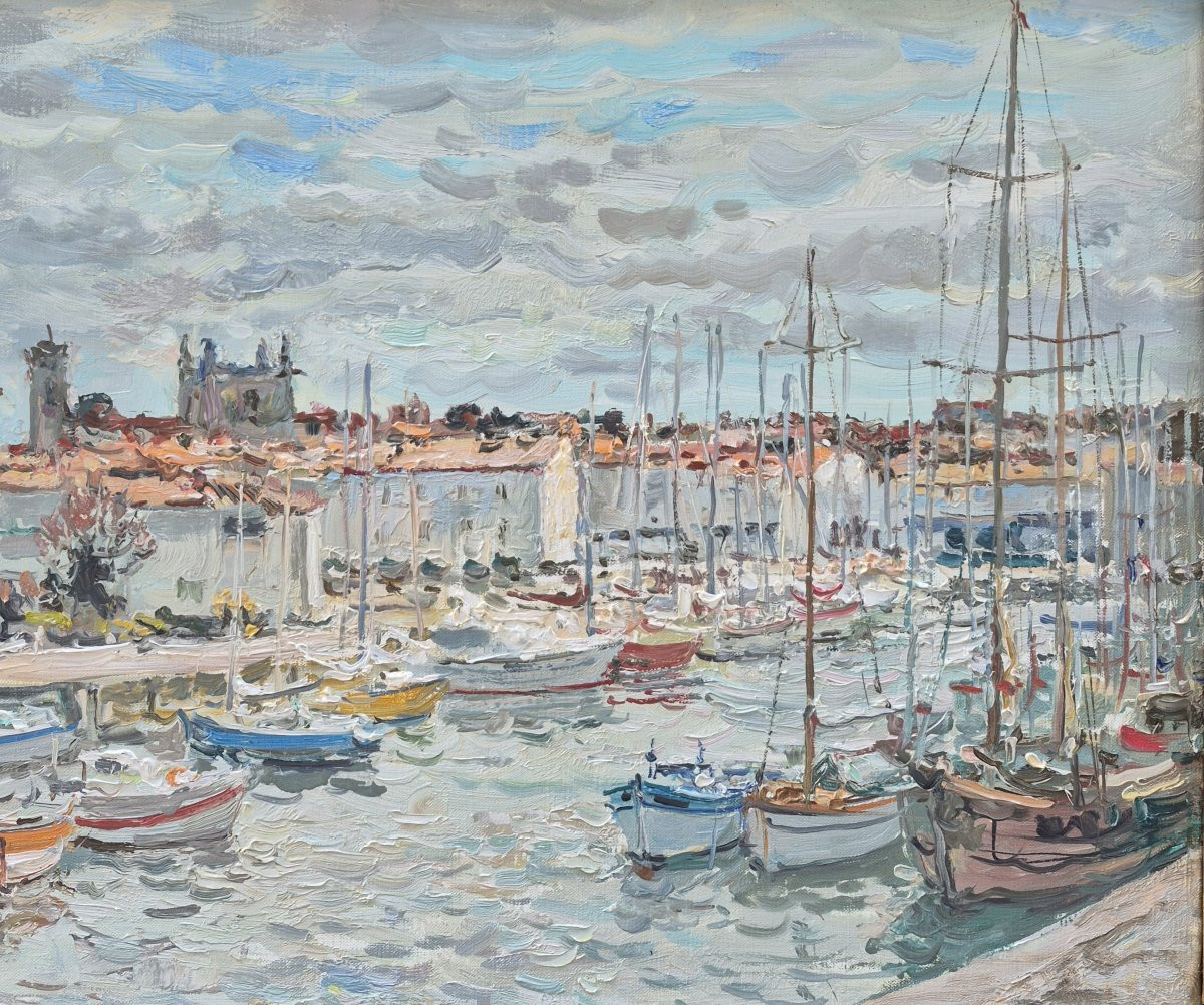 Jean Rigaud (1912-1999) - Ile De Ré, The Marina Of Saint Martin-photo-3