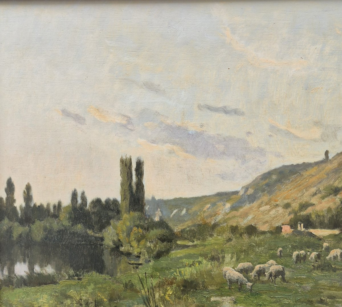 Emile Louis Foubert (1848-1911), Landscape With Shepherdess And Her Sheep-photo-4