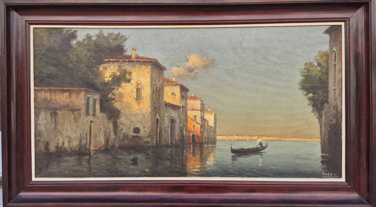 Darcel (20th Century), View Of Venice With Gondola-photo-2