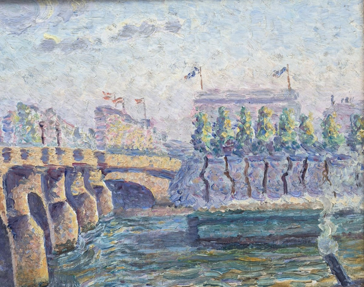 Edouard Jean DAMBOURGEZ (1844-1931) Le Pont Neuf et la Samaritaine-photo-4