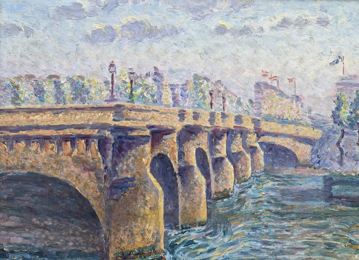 Edouard Jean DAMBOURGEZ (1844-1931) Le Pont Neuf et la Samaritaine-photo-1