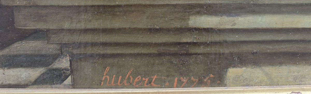 Ecole Française du XVIIIème signée et datée, Vestale entretenant le feu sacré-photo-5