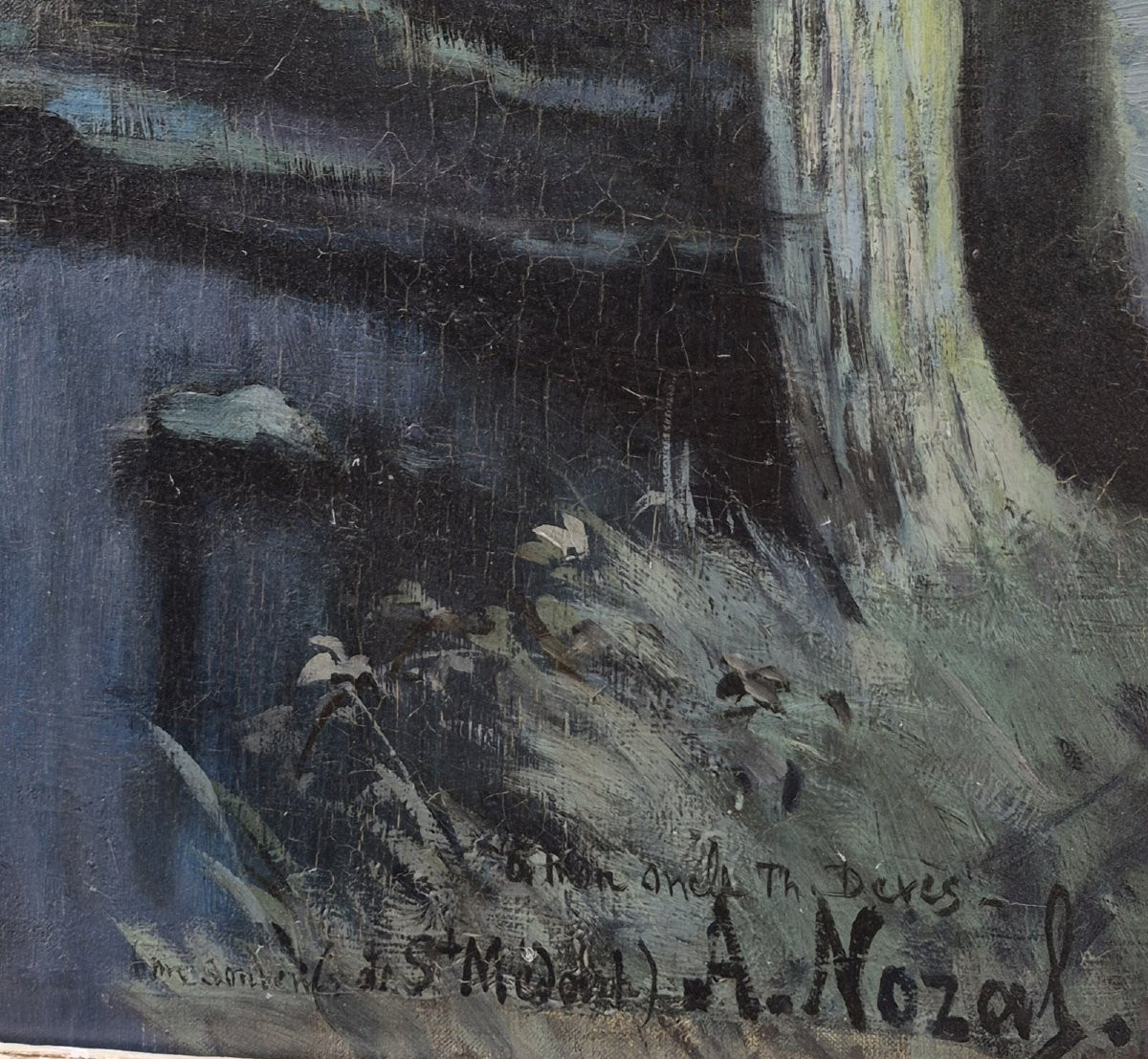 Alexandre Nozal (1852-1929), Eglise Saint Médard dans le Lot, nocturne-photo-7