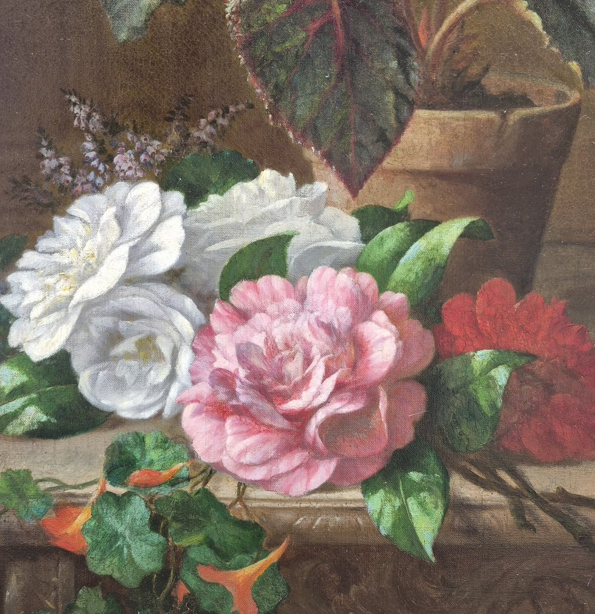 Adolphe Roger (1800-1880), Still Life With Bouquet Of Flowers-photo-3