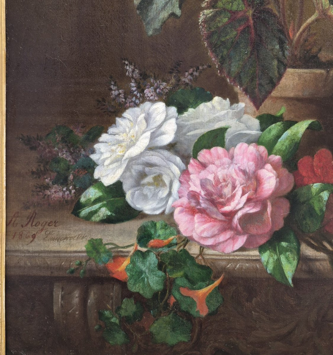 Adolphe Roger (1800-1880), Still Life With Bouquet Of Flowers-photo-5