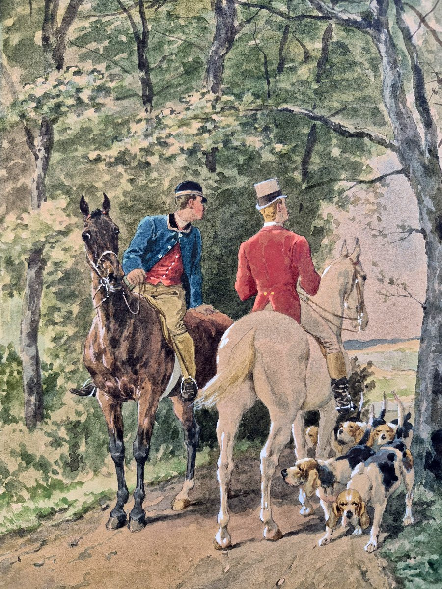 Charles de Condamy (1847-1913), Veneurs et chiens de chasse à Bouillancourt en Séry-photo-3
