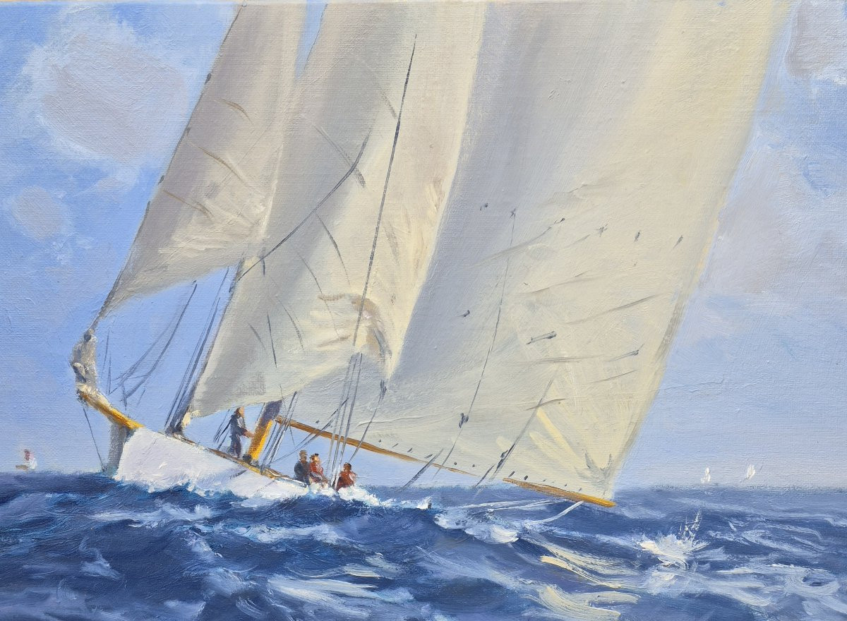 Pierre Bernay (Né en 1963), Petite voile dans le passage de la Teignouse, Belle-île, Houat -photo-2