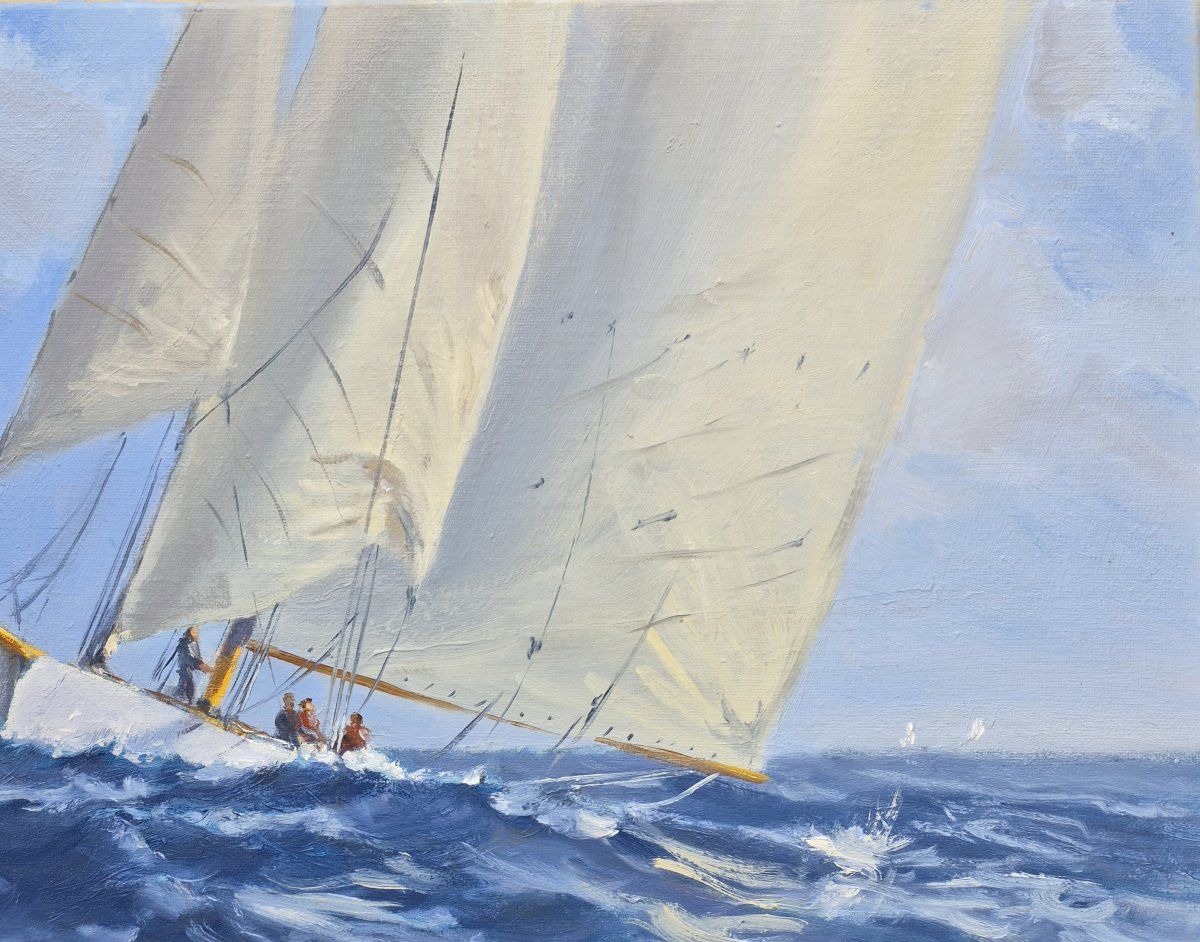 Pierre Bernay (Né en 1963), Petite voile dans le passage de la Teignouse, Belle-île, Houat -photo-4