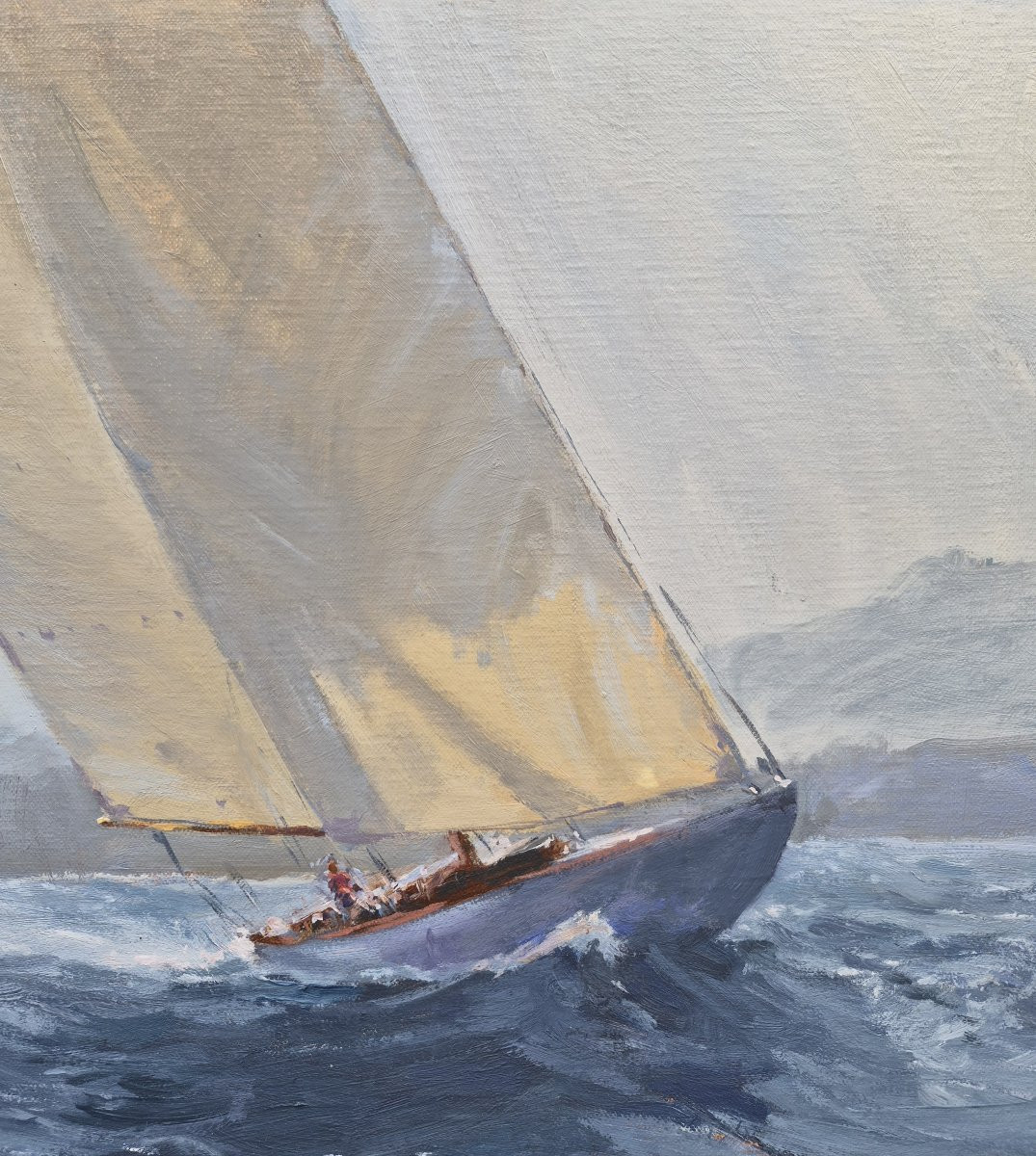 Pierre Bernay (Né en 1963), Voilier sur la côte d'azur-photo-2