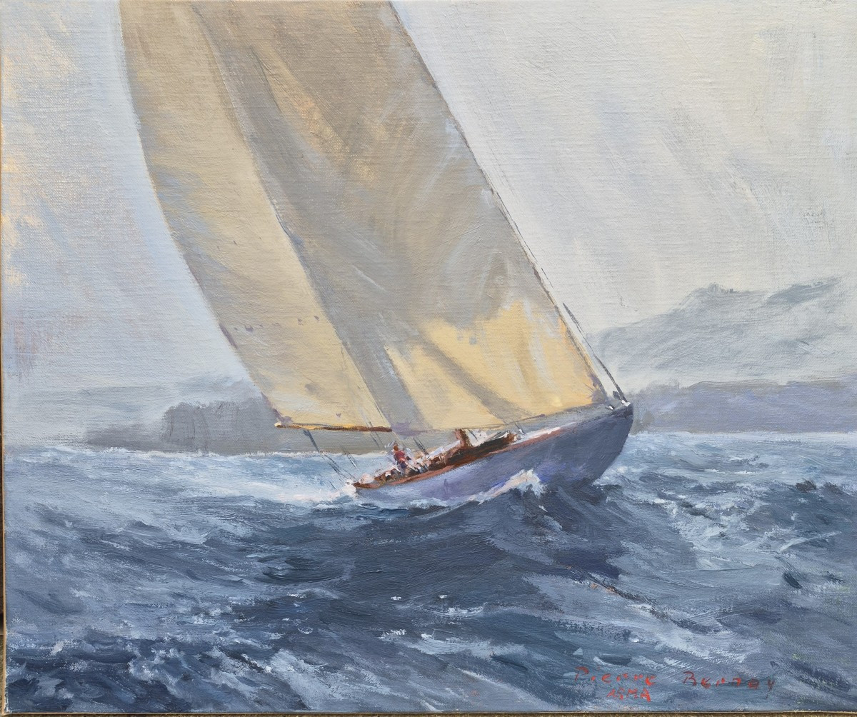 Pierre Bernay (Né en 1963), Voilier sur la côte d'azur