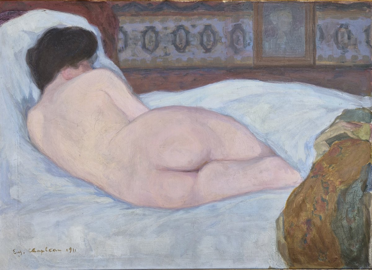 Eugène-Jean Chapleau (1862-1932),  nu allongé 1911-photo-2