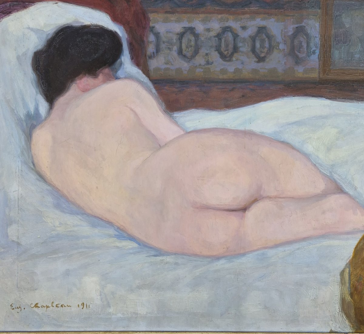 Eugène-Jean Chapleau (1862-1932),  nu allongé 1911-photo-3