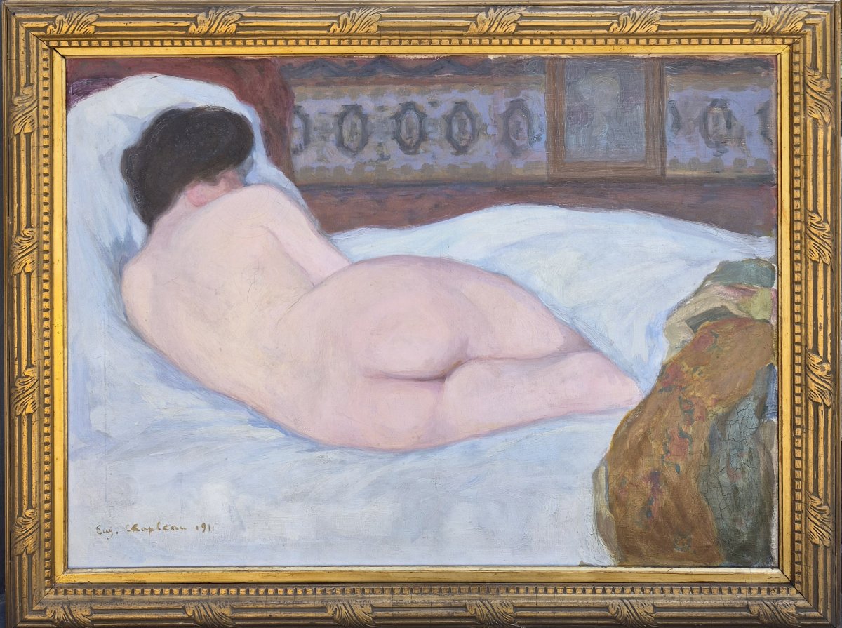 Eugène-Jean Chapleau (1862-1932),  nu allongé 1911