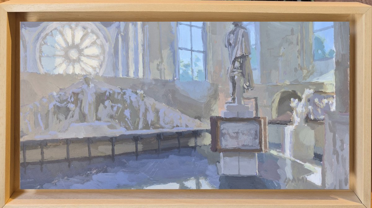 Sami Toualit (XXème), Vue du musée du musée David D'angers, fronton Panthéon-photo-2