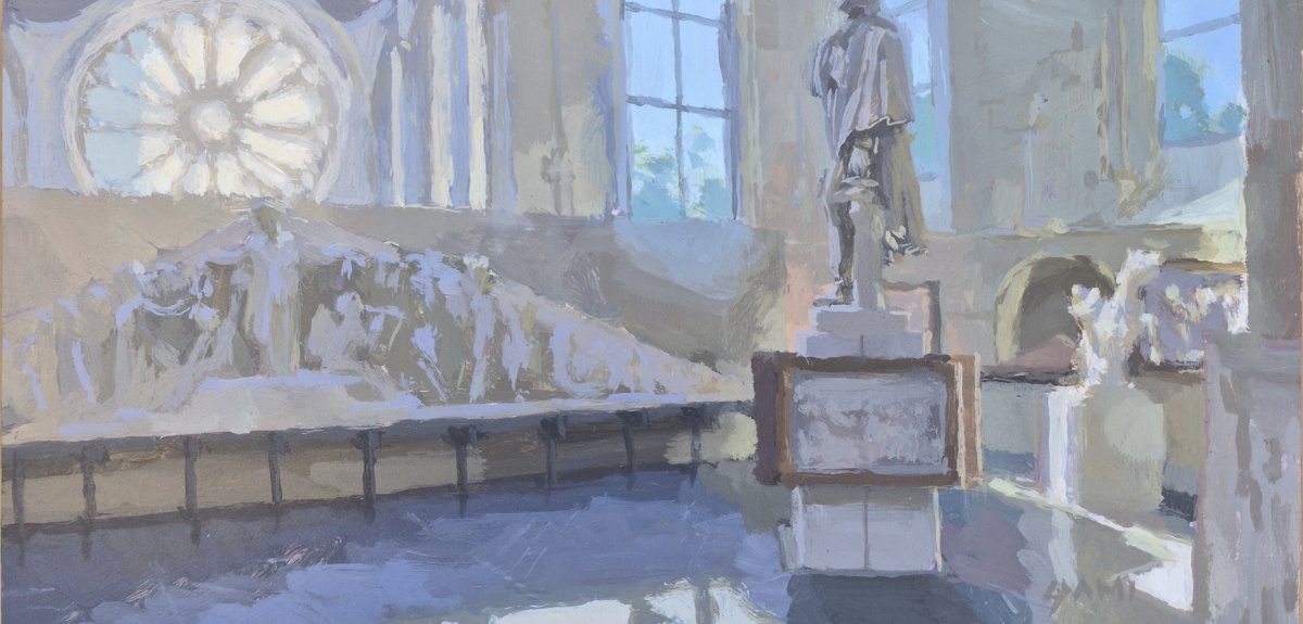 Sami Toualit (XXème), Vue du musée du musée David D'angers, fronton Panthéon