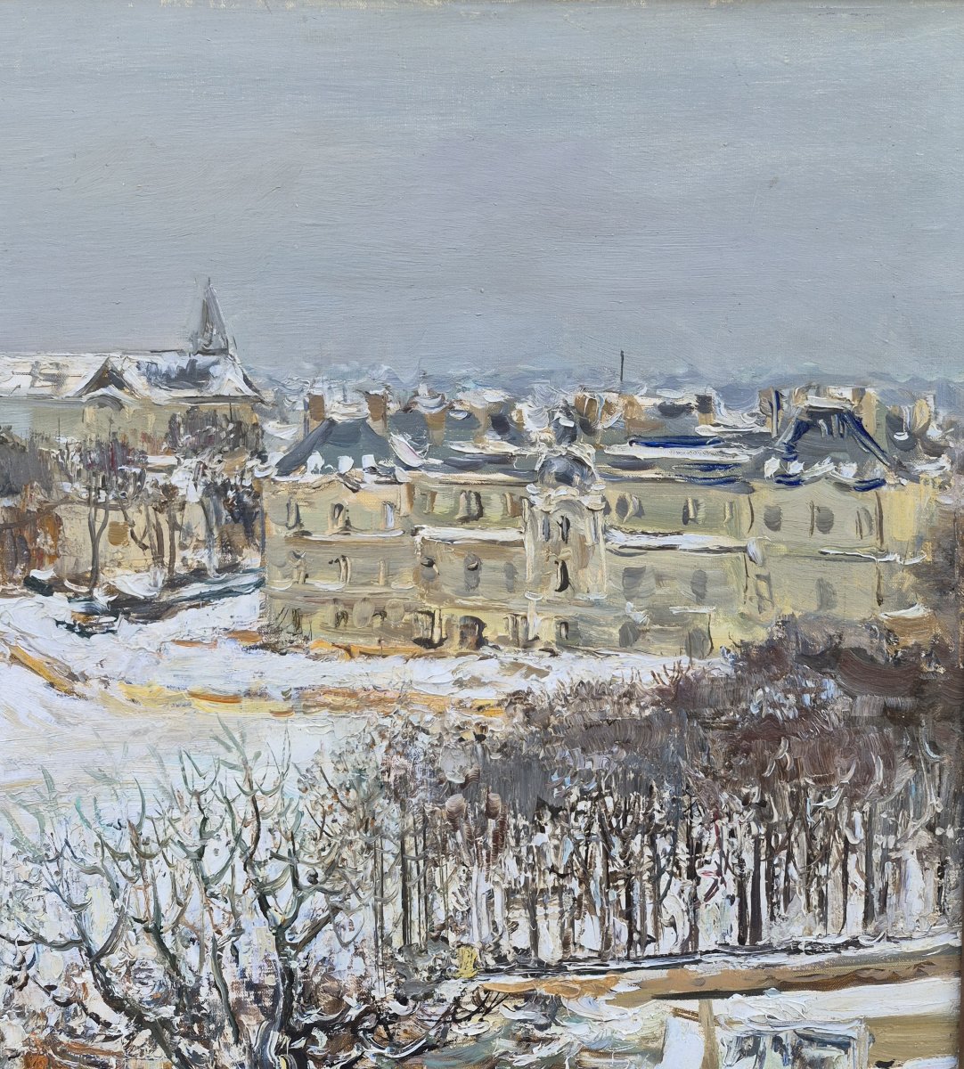 Jean Rigaud (1912-1999) - Paris le jardin du Luxembourg sous la neige, Sénat-photo-4