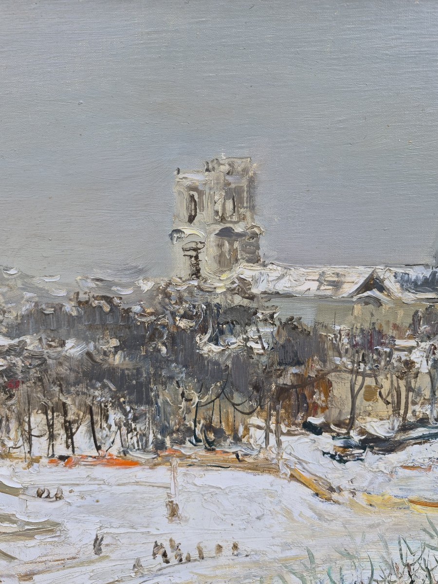 Jean Rigaud (1912-1999) - Paris le jardin du Luxembourg sous la neige, Sénat-photo-1