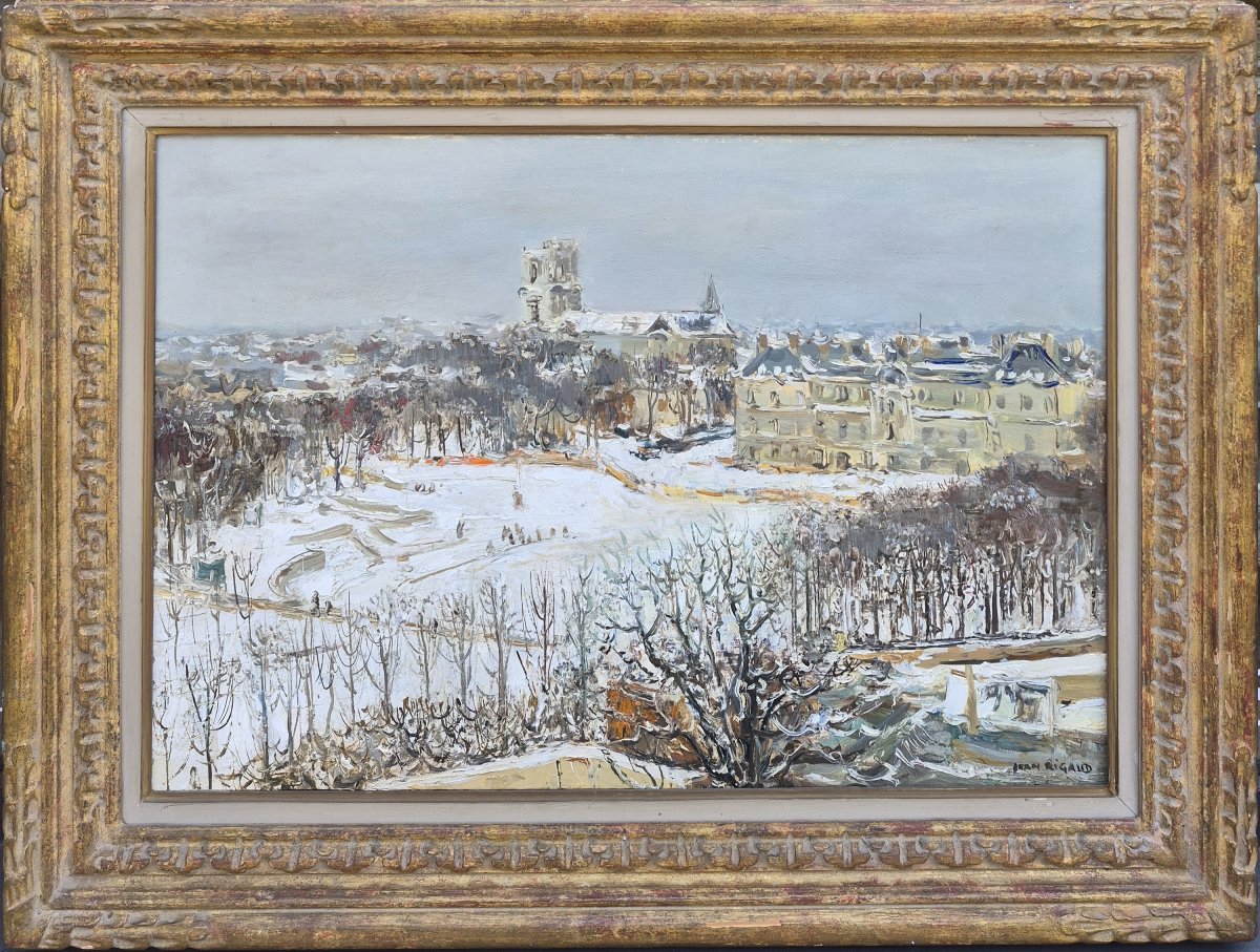 Jean Rigaud (1912-1999) - Paris le jardin du Luxembourg sous la neige, Sénat