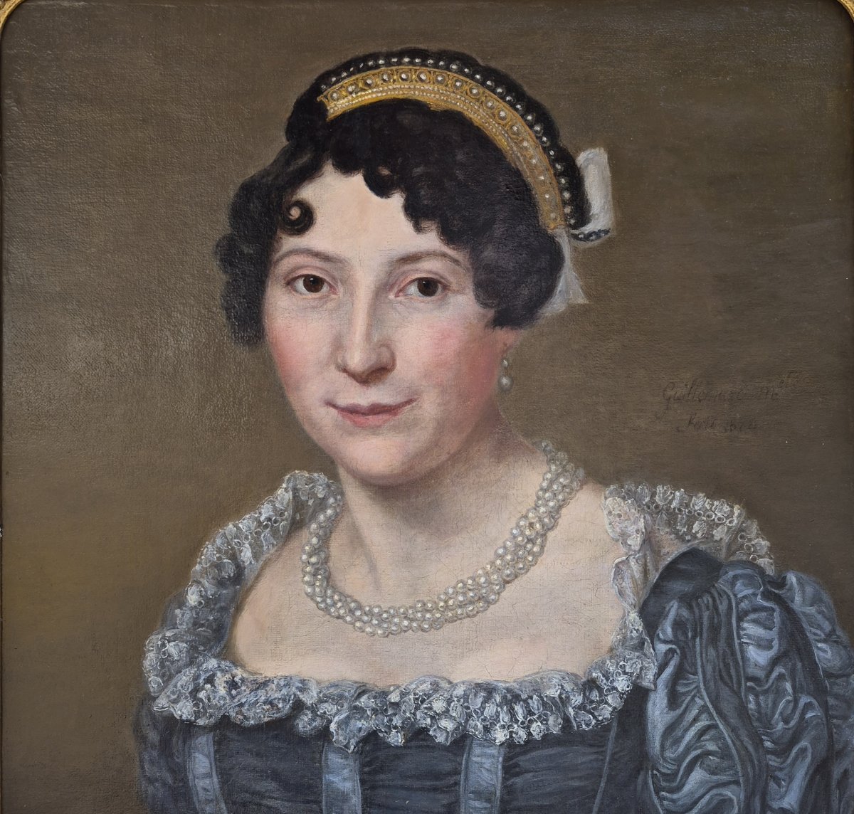 Sophie Guillemard (1780-After 1824), Rare portrait de femme au collier de perles-photo-3