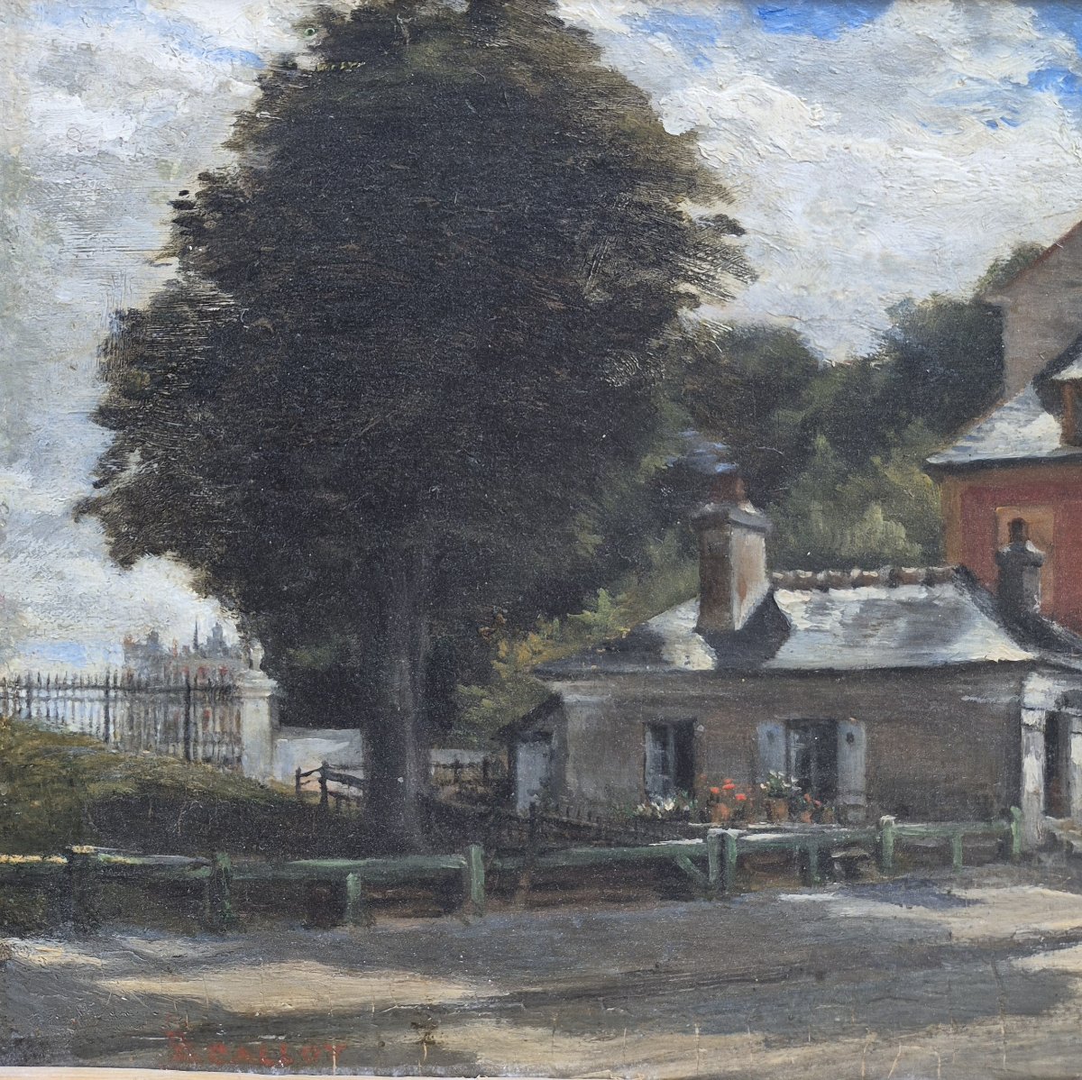 J.Callot (?), Vue présumée de la place Edouard Detaille sur le Château St Germain en Laye-photo-1