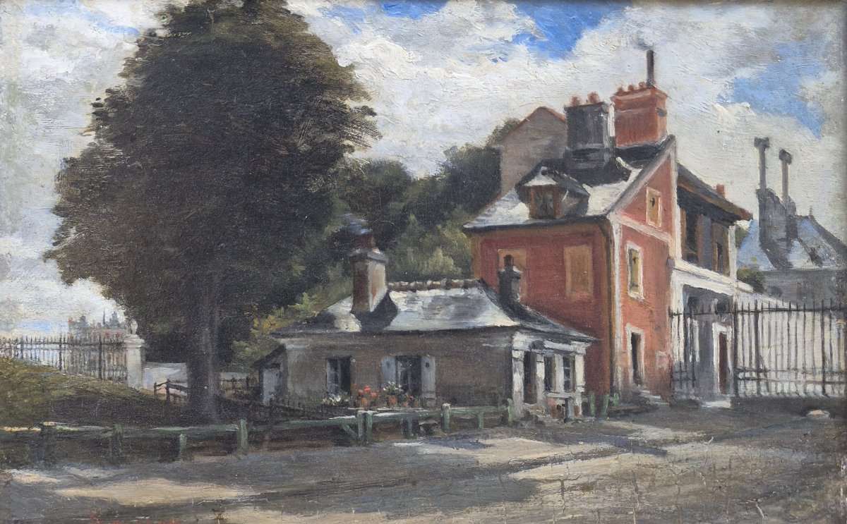 J.Callot (?), Vue présumée de la place Edouard Detaille sur le Château St Germain en Laye