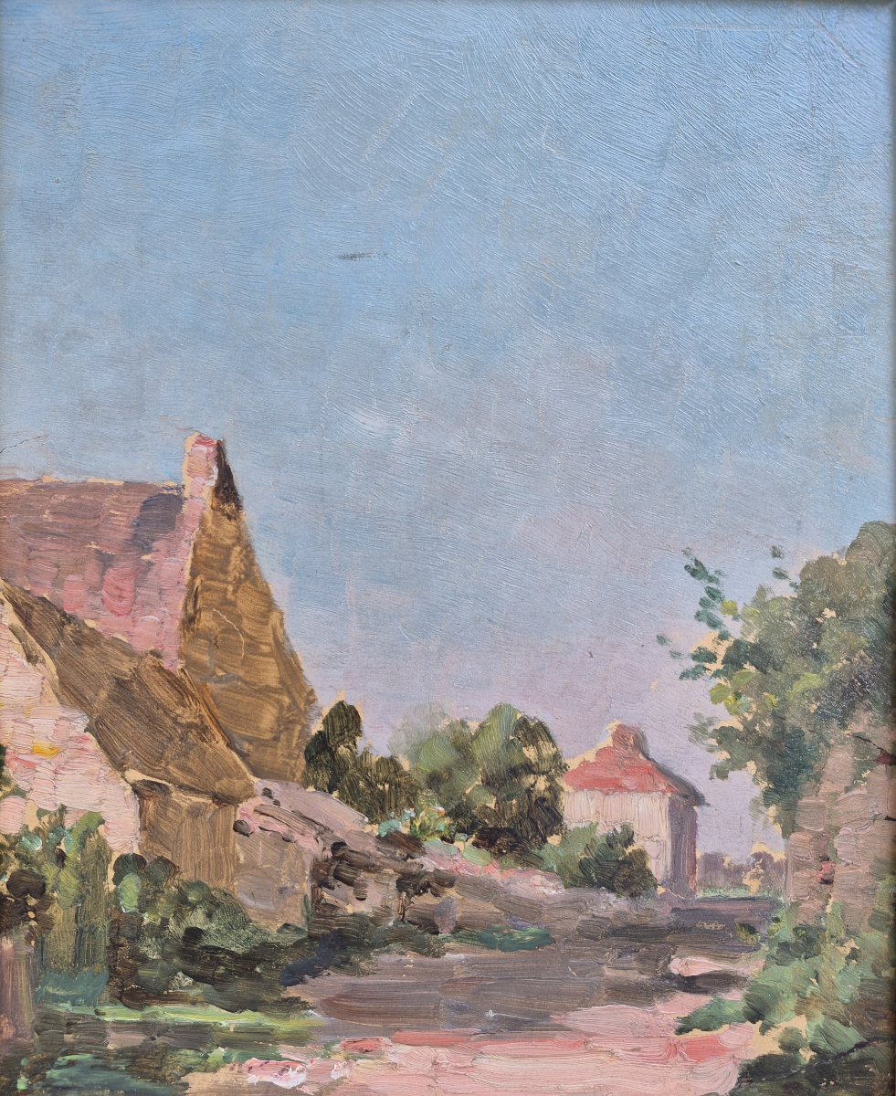 Lucie Lemonnier (1865-1950) (attribué à), vue de Village-photo-2