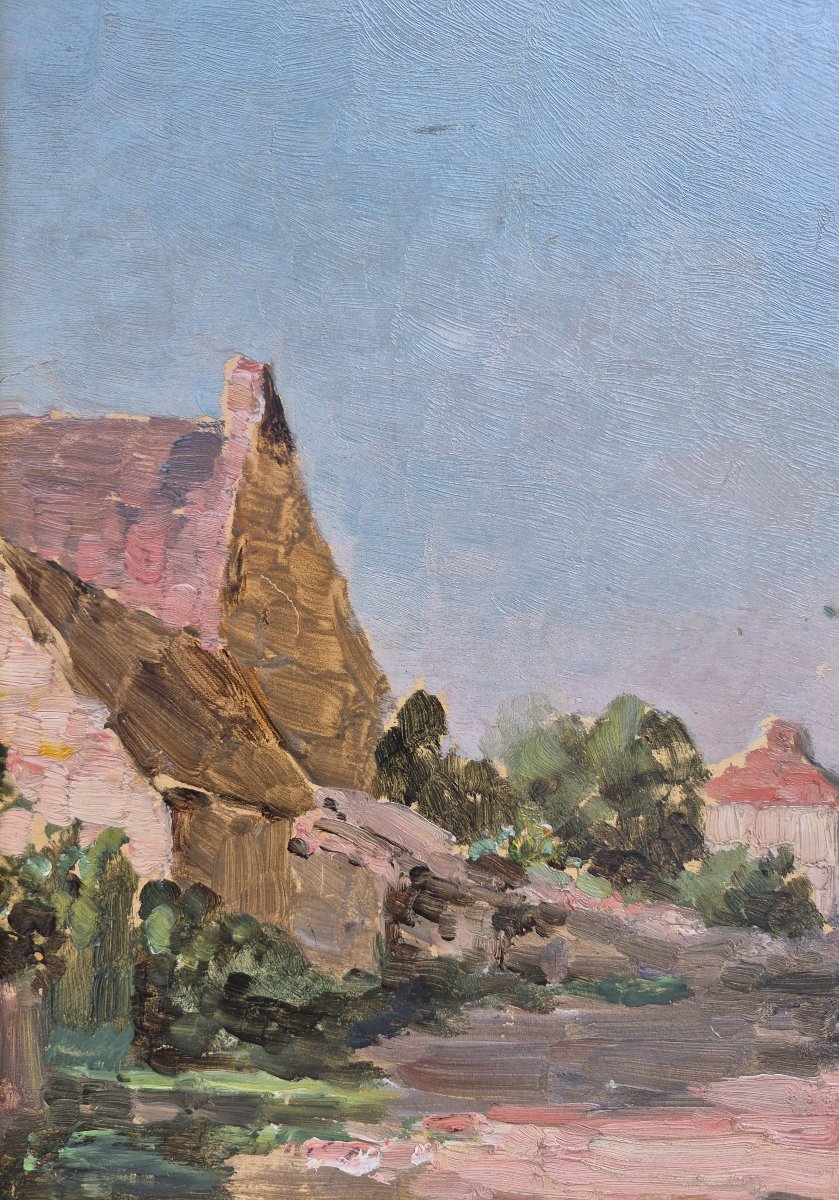 Lucie Lemonnier (1865-1950) (attribué à), vue de Village-photo-4
