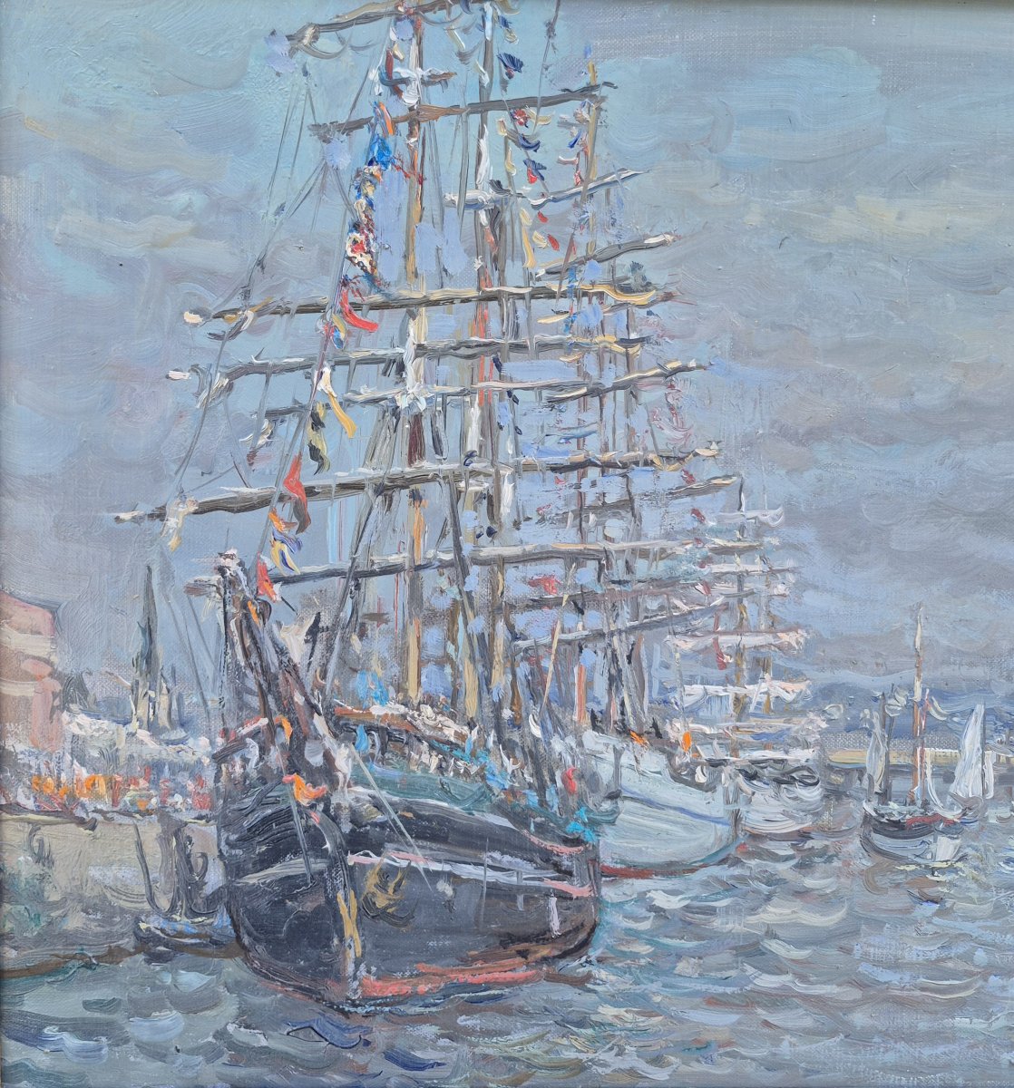 Jean Rigaud (1912-1999) - Rouen, Les 3 mâts-photo-3